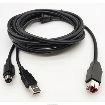 24V電源USBケーブル 24VからUSBBケーブルプリンタへ
