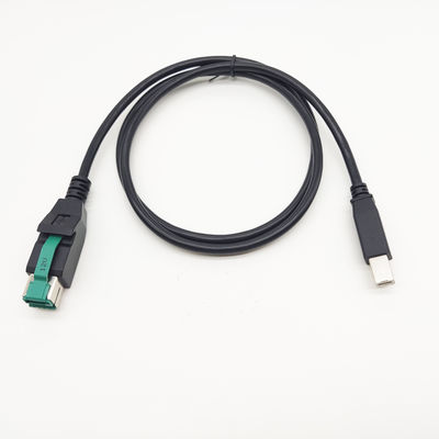 24VからUSB-B メス・アンド・ホシデントプラグ パワー付きUSBケーブル 12V 24V